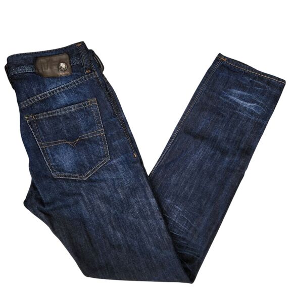 Diesel Mens Buster Regular Slim Tapered Dark Wash Full Button Front Jeans 30x32 - Picture 1 of 9